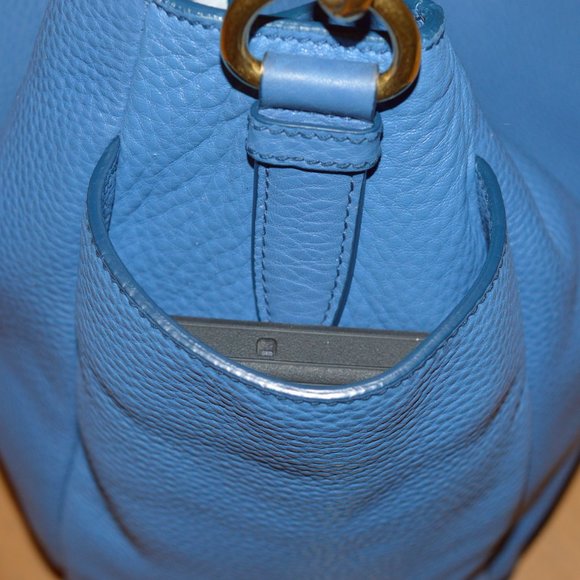 Prada Vitello Daino Cobalto Blue Leather Tote Shoulder Bag B4863M $1640 w Cards - Picture 3 of 15